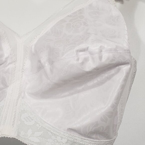 NWOT Playtex 18 Hour White Full Coverage Wireless Bra 46DD Floral … - Picture 6 of 6